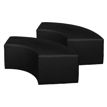 Regency Ottomans, 58 W, 19 H, Vinyl, Black N6265BK2PK